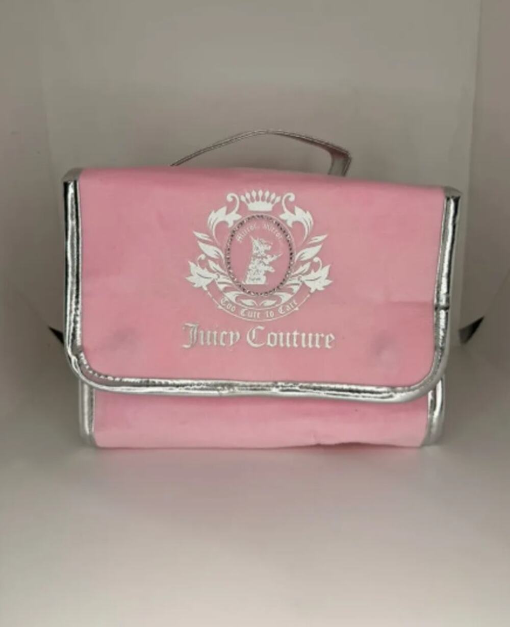 NWT Juicy Couture Travel Cosmetic Bag Light Pink Makeup Pouch Beauty